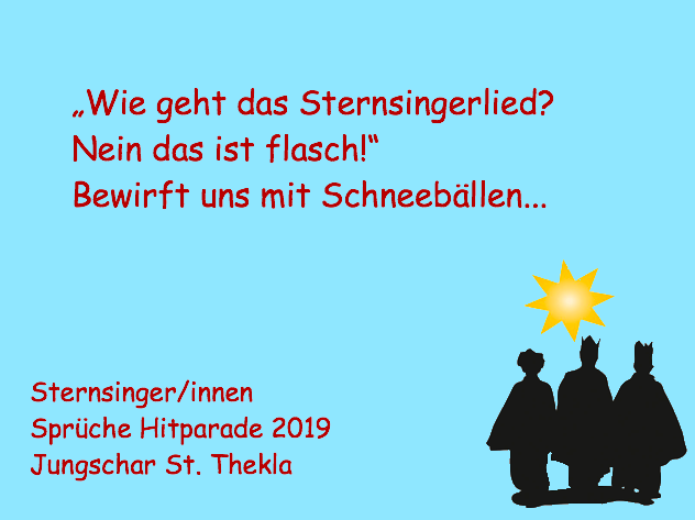 Sternsinger/innen Sprüche Hitparade 2019 Jungschar St. Thekla
